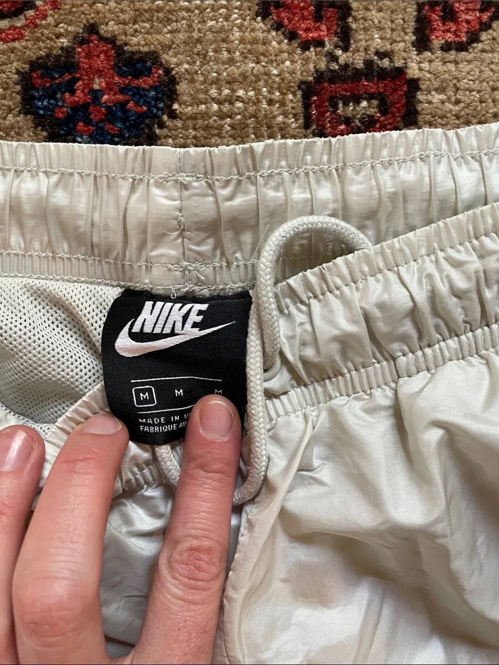 Nike White Two-Piece Cropped Windbreaker Set with Black Trim